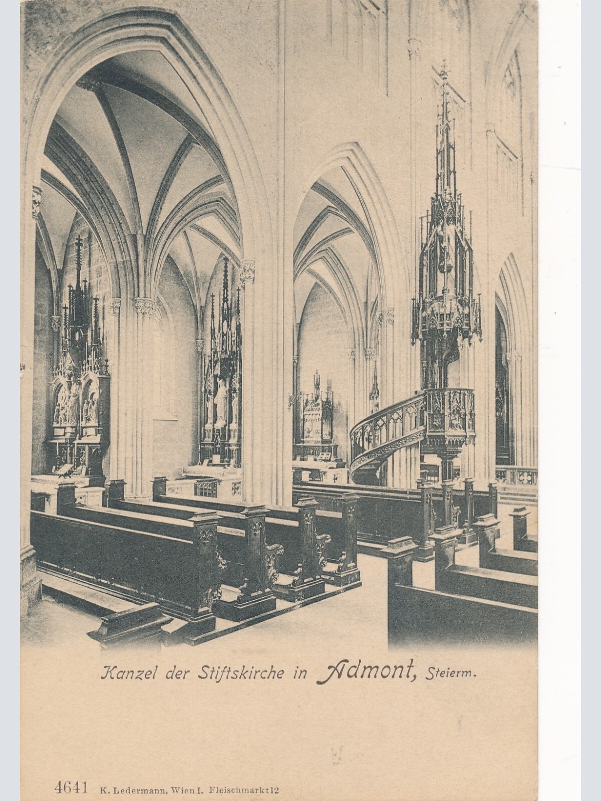 AK aus Admont mit Kircheninneres Steiermark Ansichtskarte (13835)