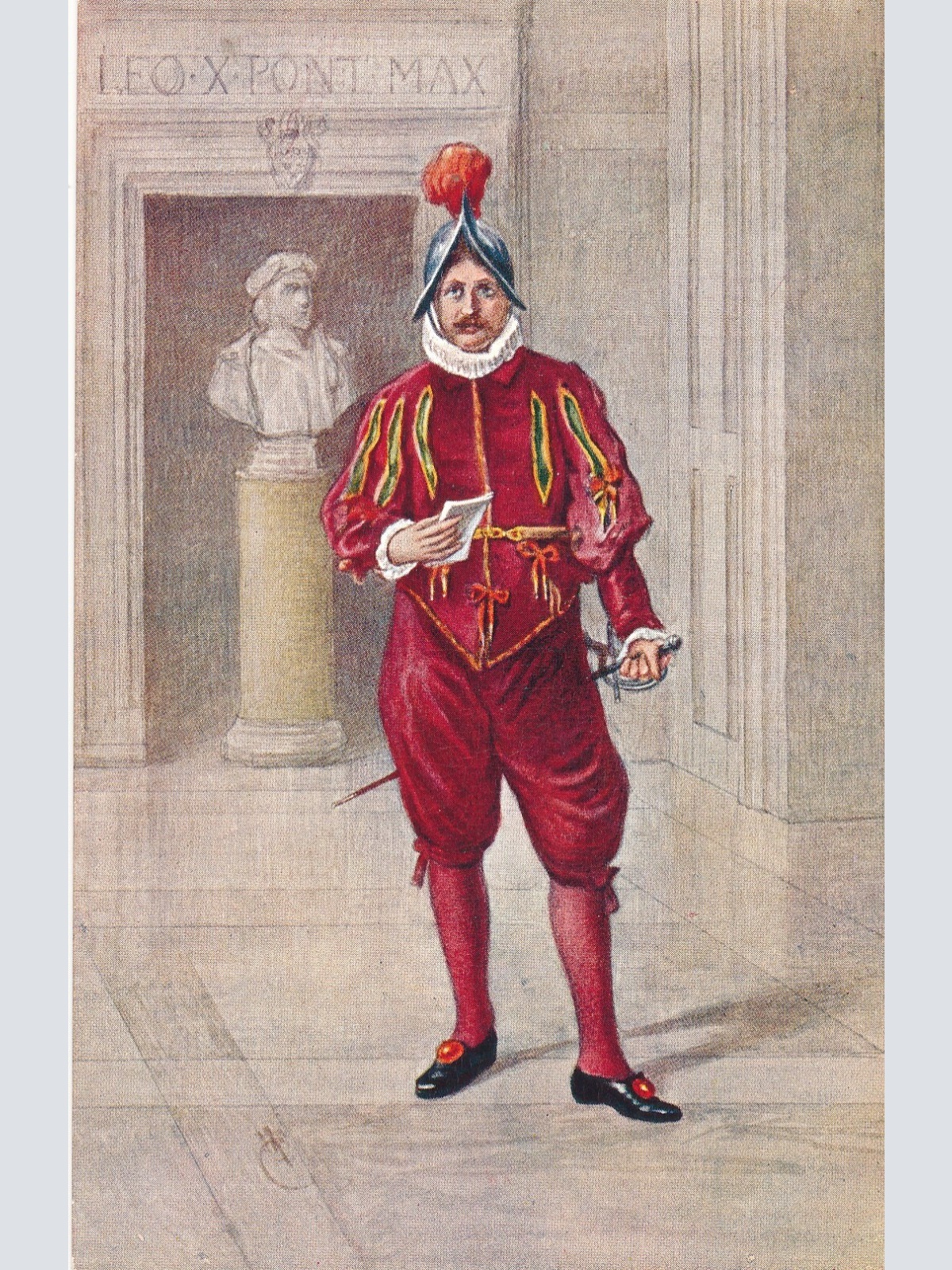 AK, Vaticano Ufficiale delle guardie svizzere, Ansichtskarte (S4136)