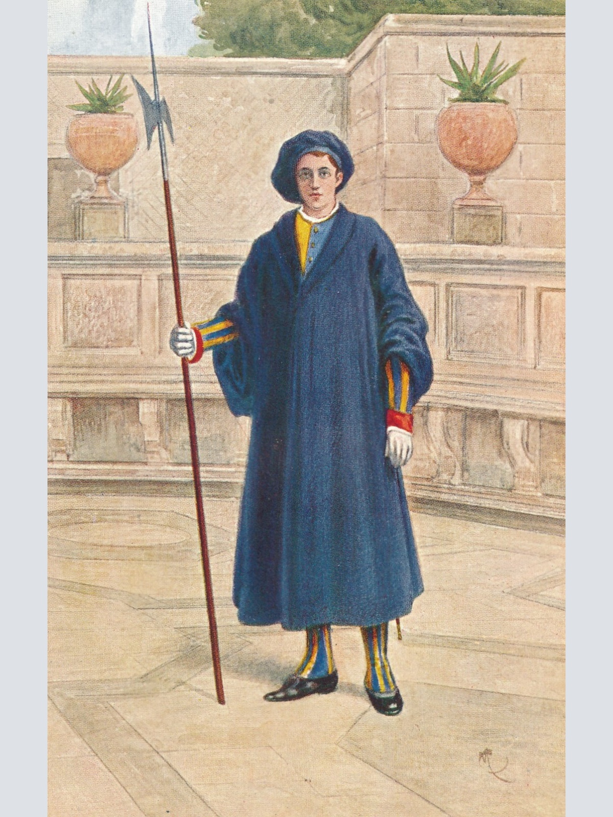 AK, Vaticano, Guardia svizzera in tenuta invernale, Ansichtskarte (S4140)