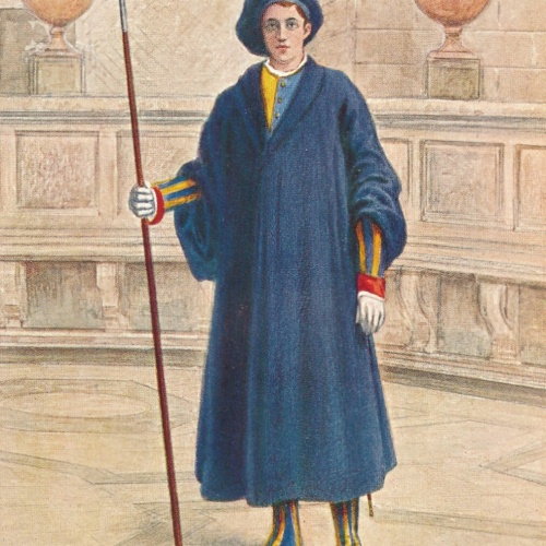 AK, Vaticano, Guardia svizzera in tenuta invernale, Ansichtskarte (S4140)