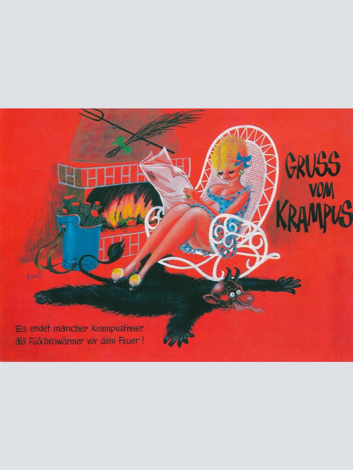 AK, Gruß vom Krampus, Es endet mancher Krampusfreier als, Ansichtskarte (S4146)