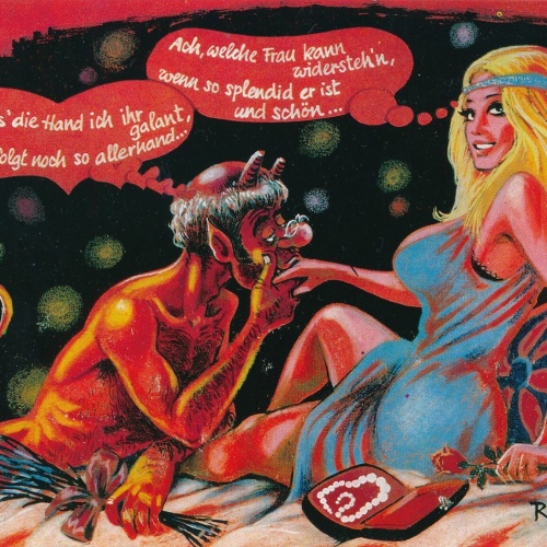 AK, Erst küss die Hand ich ihr galant, vielleicht folgt , Ansichtskarte (S4153)