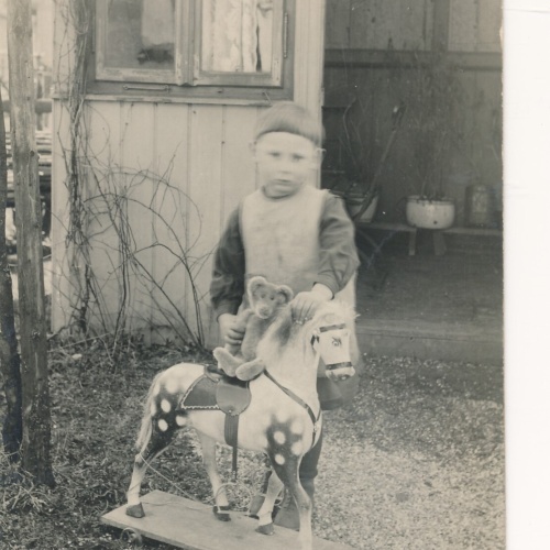 AK Annodazumals Kind mit Pferdeschauckel Ansichtskarte (13925)