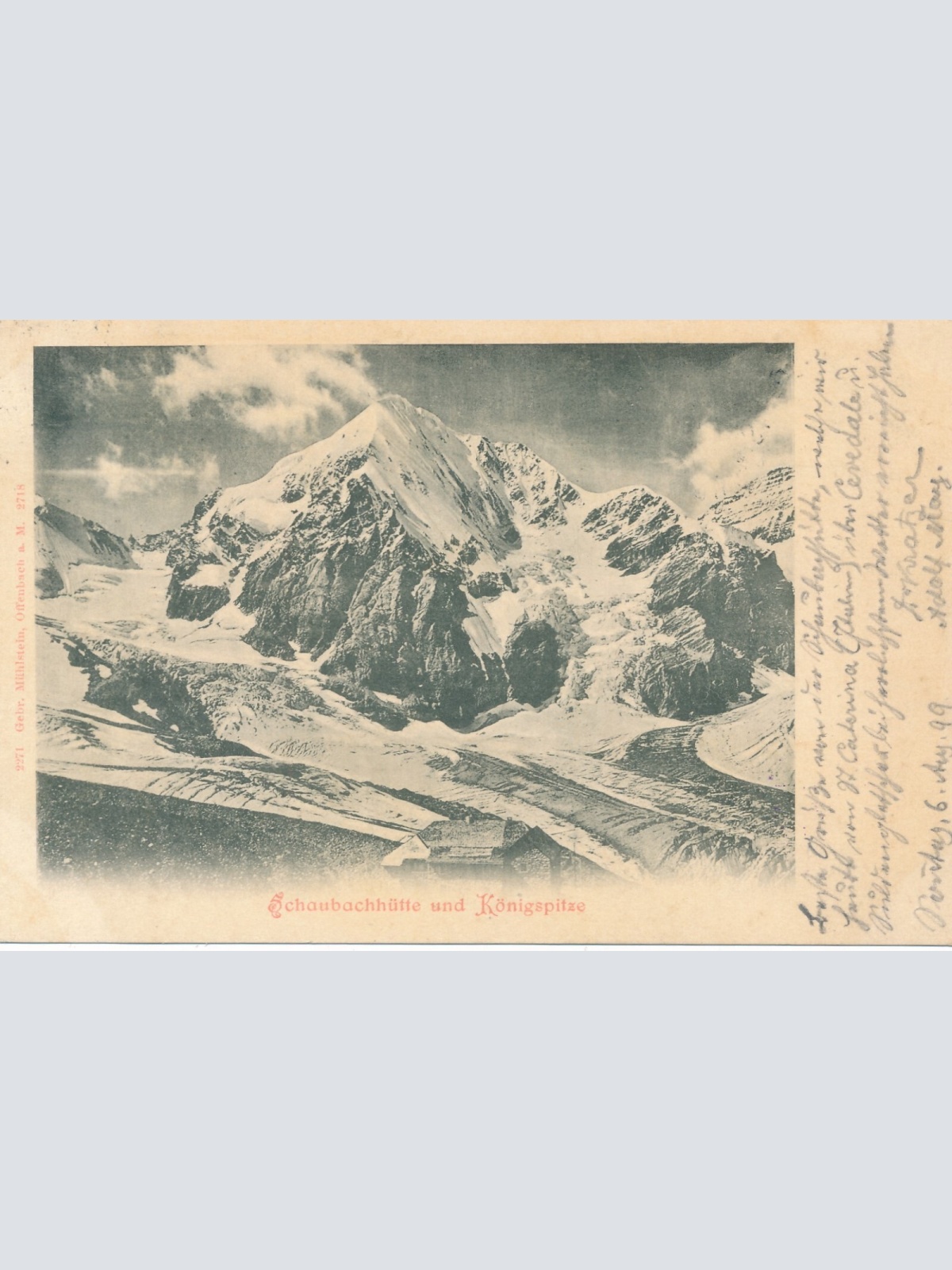 AK, Schaubachhütte und Königspitze, Italien,  Ansichtskarte (S4199)