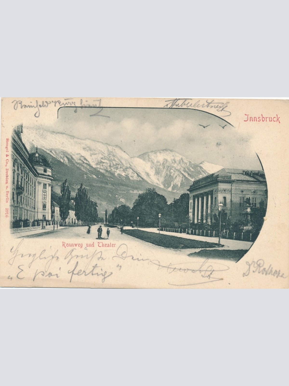 AK, Innsbruck, Rennweg und Theater, Tirol, Ansichtskarte (S4248)