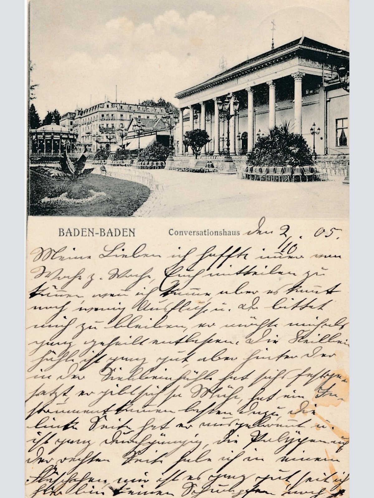 AK, Baden-Baden, Baden-Württemberg, Conversationshaus, Ansichtskarte (S4284)