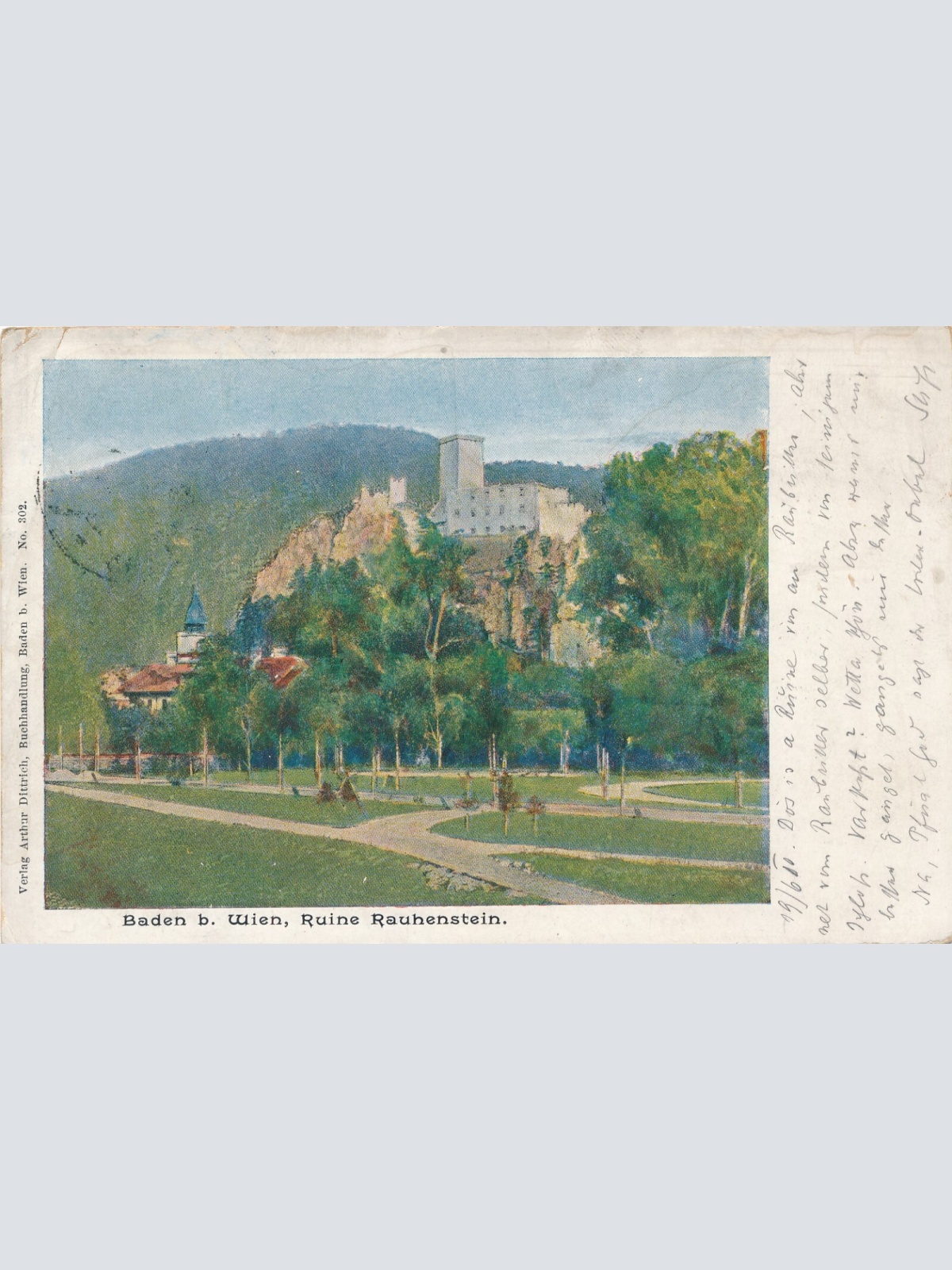 AK, Baden, Ruine Rauhenstein, Niederösterreich, Ansichtskarte (S4351)