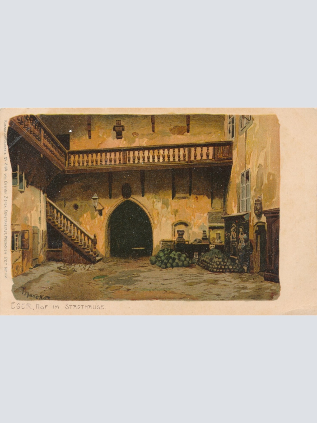 AK, Eger, Hof im Stadthause, Bayern, Ansichtskarte (S4460)