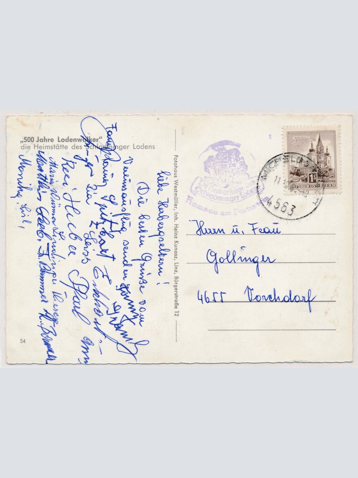 AK, 500 Jahre Lodenwalker, Steiermark, Ansichtskarte (S4509)