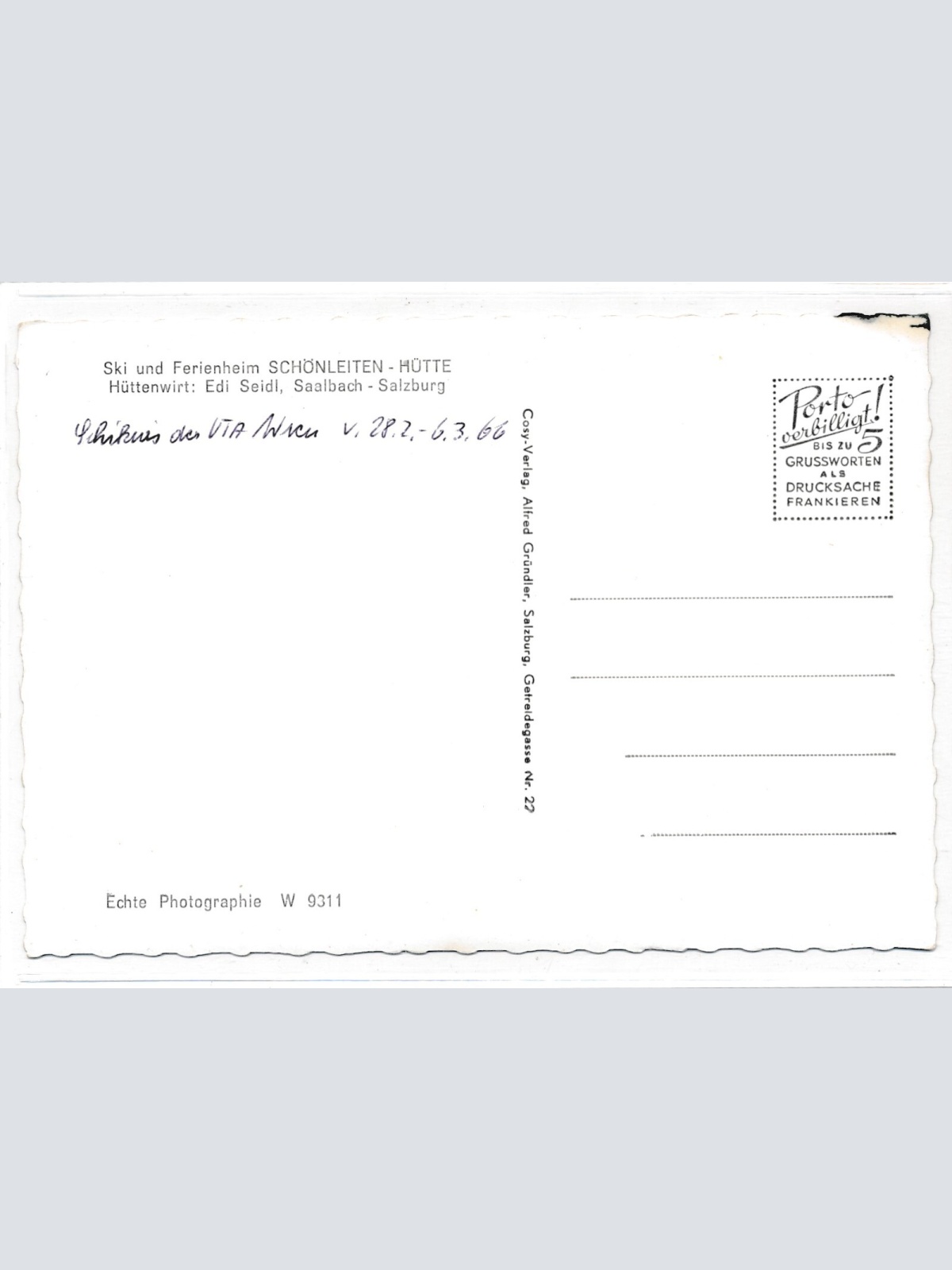 AK, Saalbach, Schönleiten Hütte, Salzburg, Ansichtskarte (S4515)