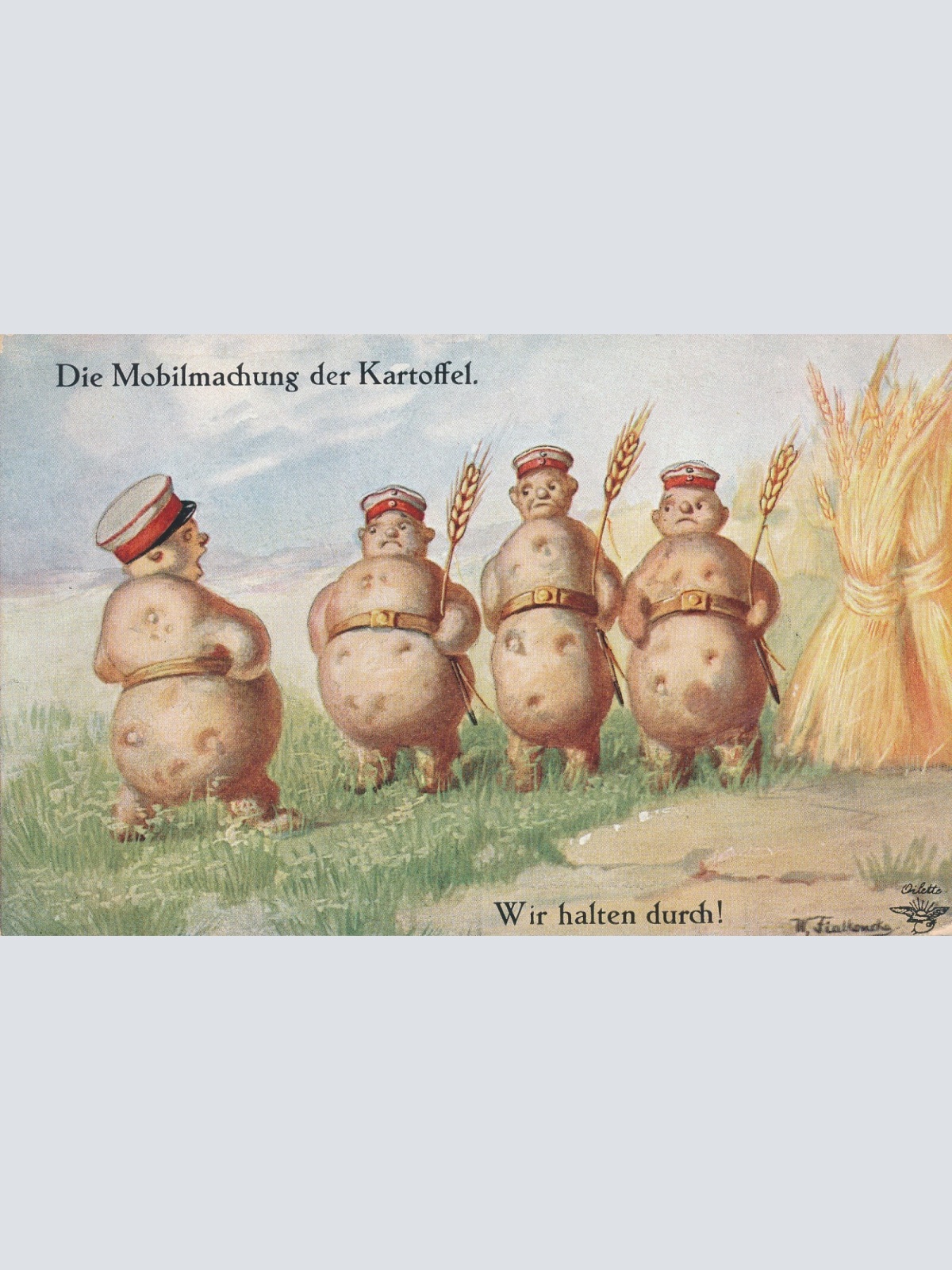 AK die Mobilmachung der Kartoffel wir halten durch Ansichtskarte (13705)