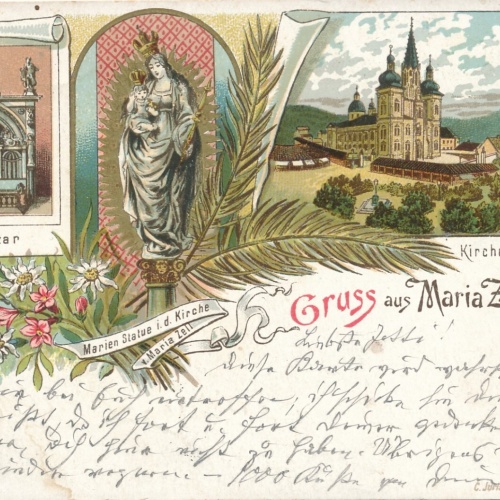 Litho - Karte gruss aus Mariazell mit Gnaden Altar Ansichtskarte (13755)