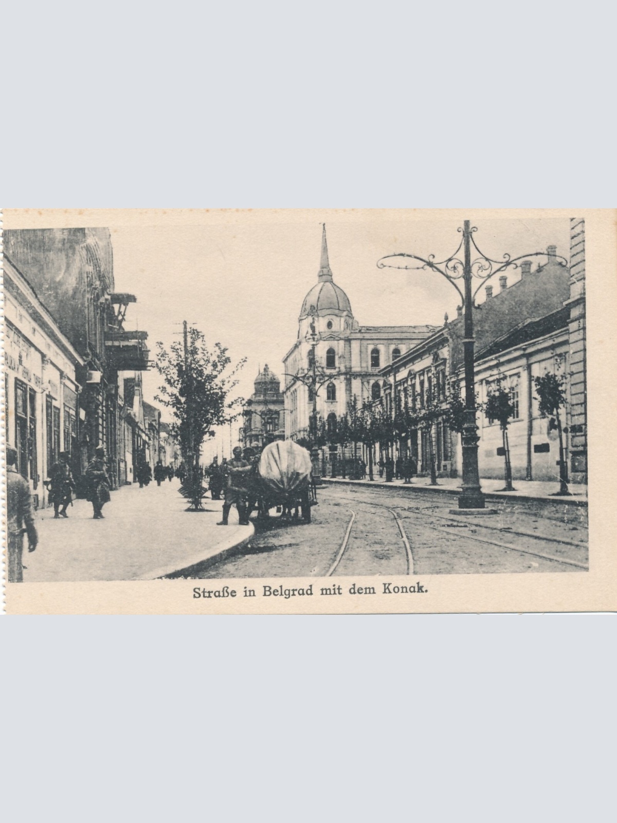 AK aus Belgrad Straßenansicht mit dem Konak Serbien Ansichtskarte (13913)