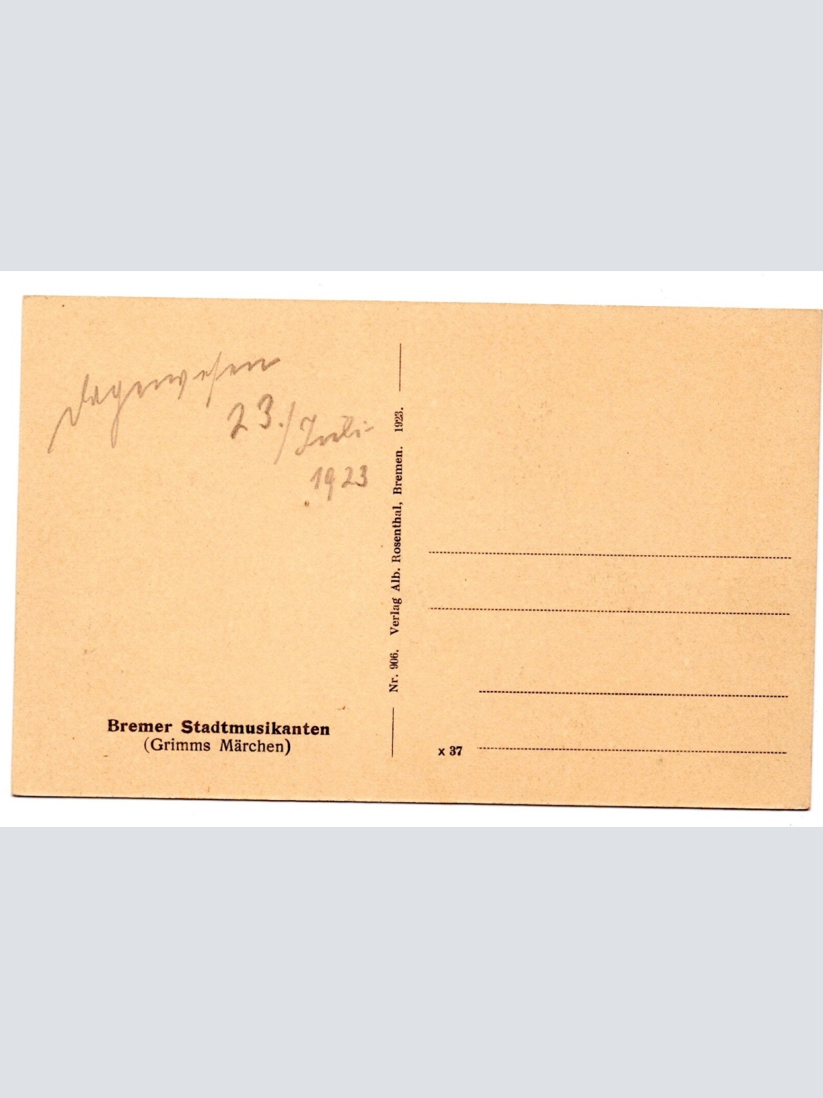 AK, Bremer Stadtmusikanten, Grimms Märchen, Ansichtskarte (S4683)