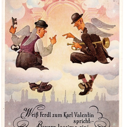 AK, Weiß Ferdl zum Karl Valentin spricht, Bayern lass ma, Ansichtskarte (S4684)