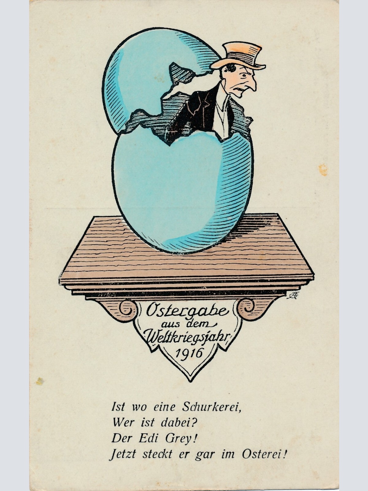 Motiv - Karte Ostergabe aus dem Weltkriegsjahr 1916 Ansichtskarte (13632)