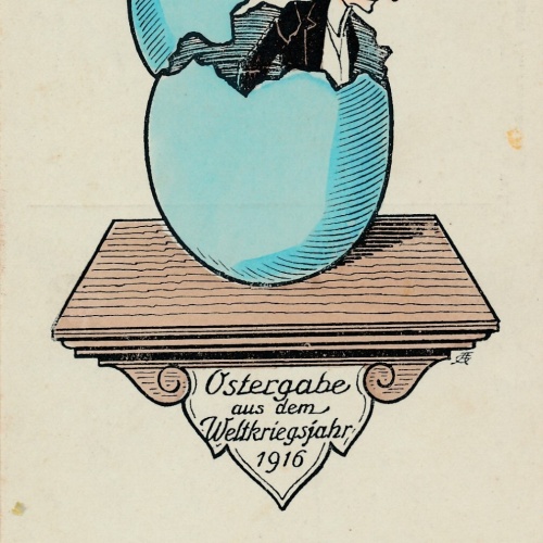 Motiv - Karte Ostergabe aus dem Weltkriegsjahr 1916 Ansichtskarte (13632)