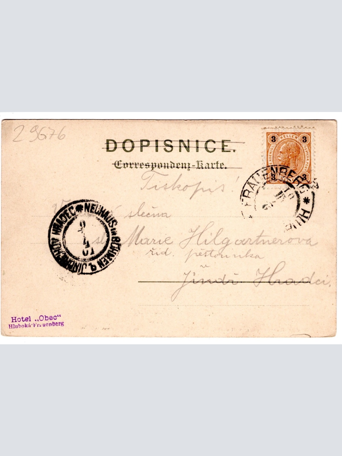 AK, Hluboká nad Vltavou, Frauenberg, Tschechien, Ansichtskarte (S4692)