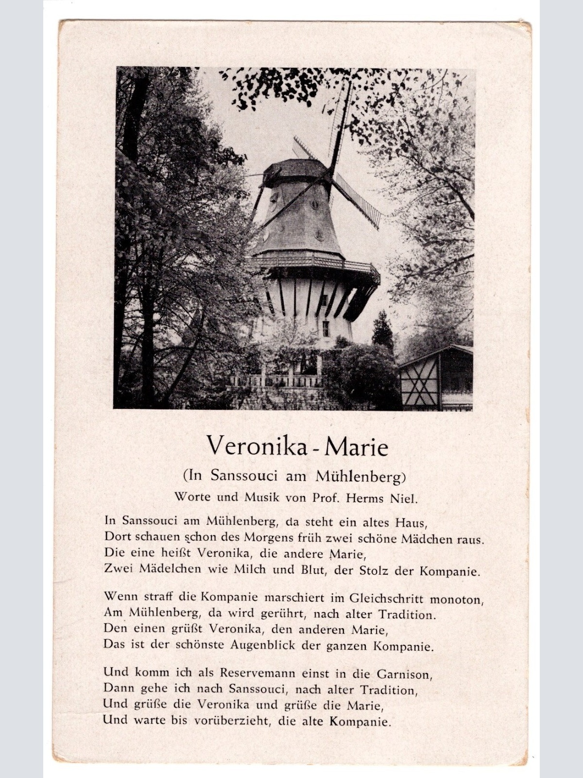 AK, Veronika - Marie, In Sanssouci am Mühlenberg, Ansichtskarte (S4710)