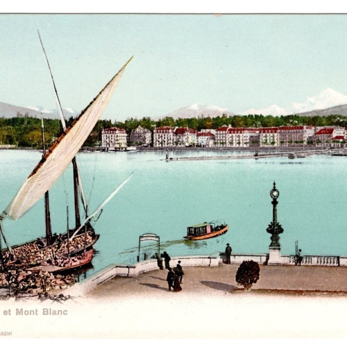 AK, Genf, Rade et Mont Blanc, Schweiz,  Ansichtskarte (S4729)