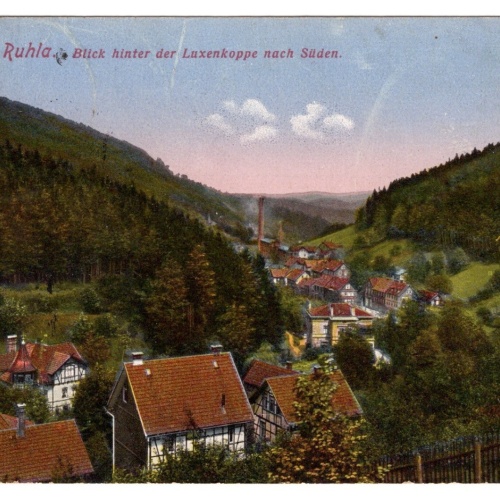 AK, Ruhla, Blick hinter der Luxenkoppe nach Süden,  Ansichtskarte (S4732)