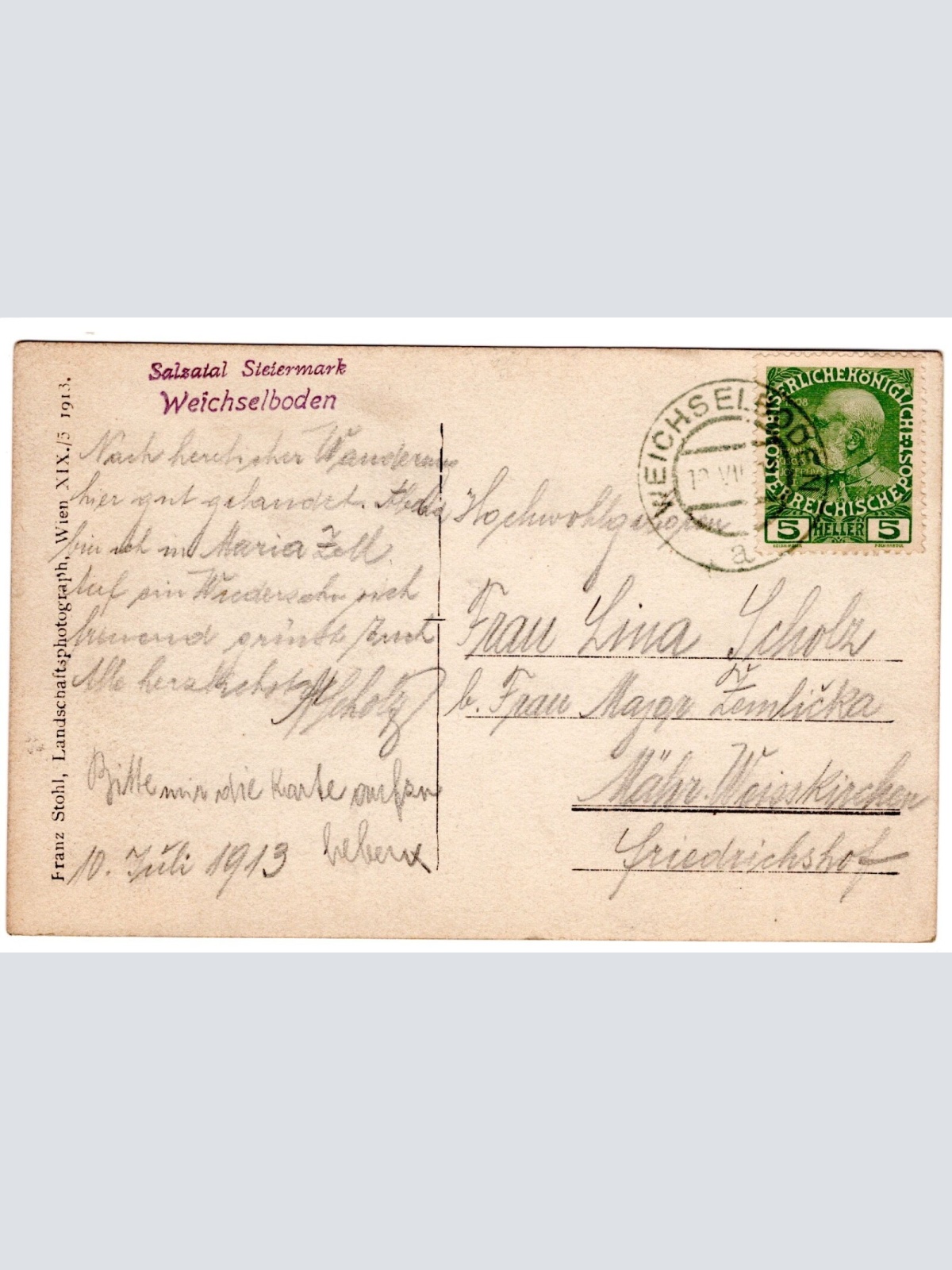 AK, Weichselboden, Steiermark,  Ansichtskarte (S4767)