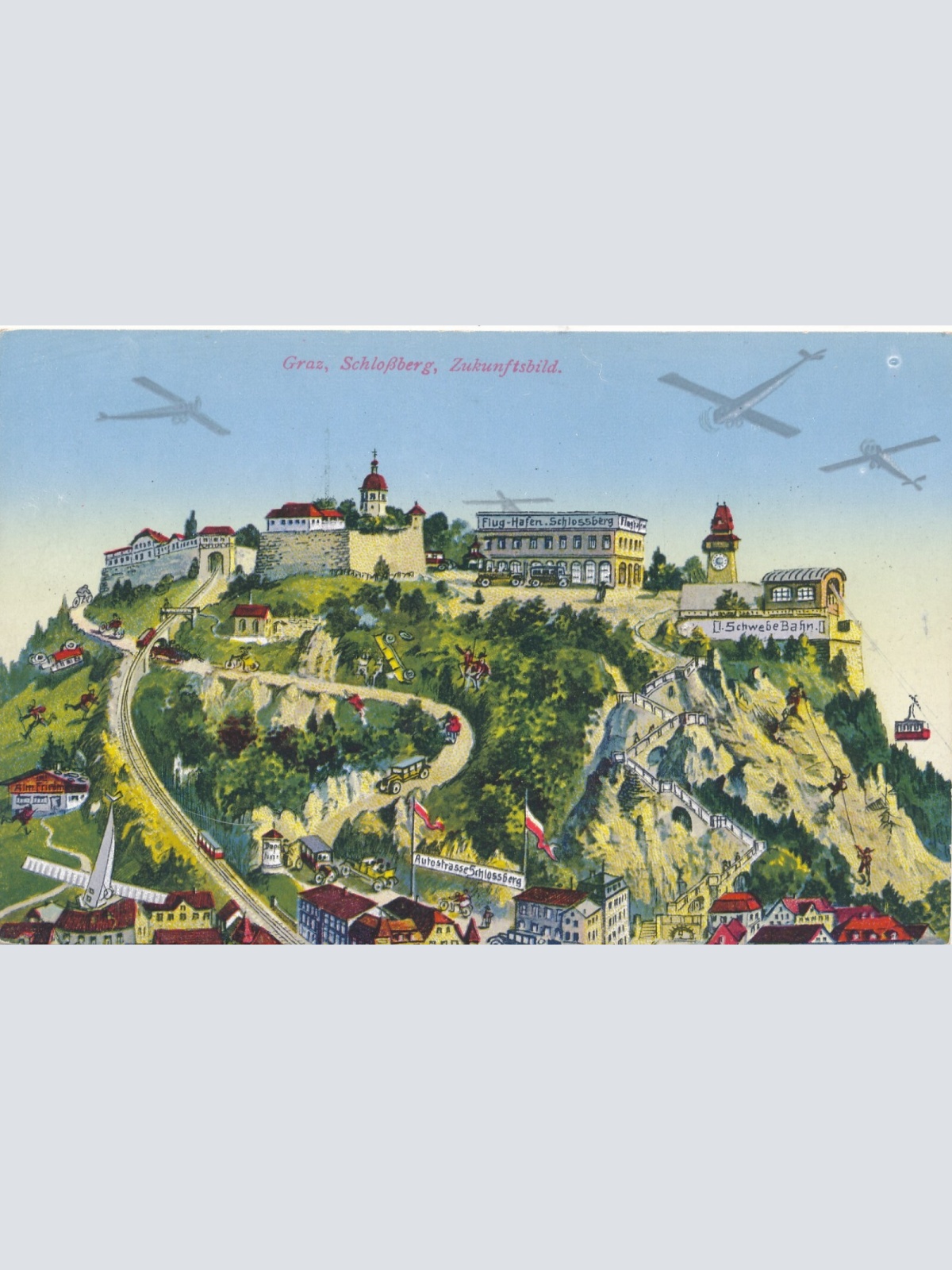 AK aus Graz Schloßberg Zukunftsbild Ansichtskarte (14000)