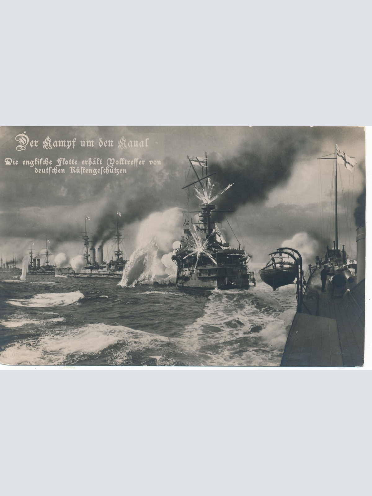 AK aus der Kampf um den Kanal mit Kriegsschiffen Ansichtskarte (14164)