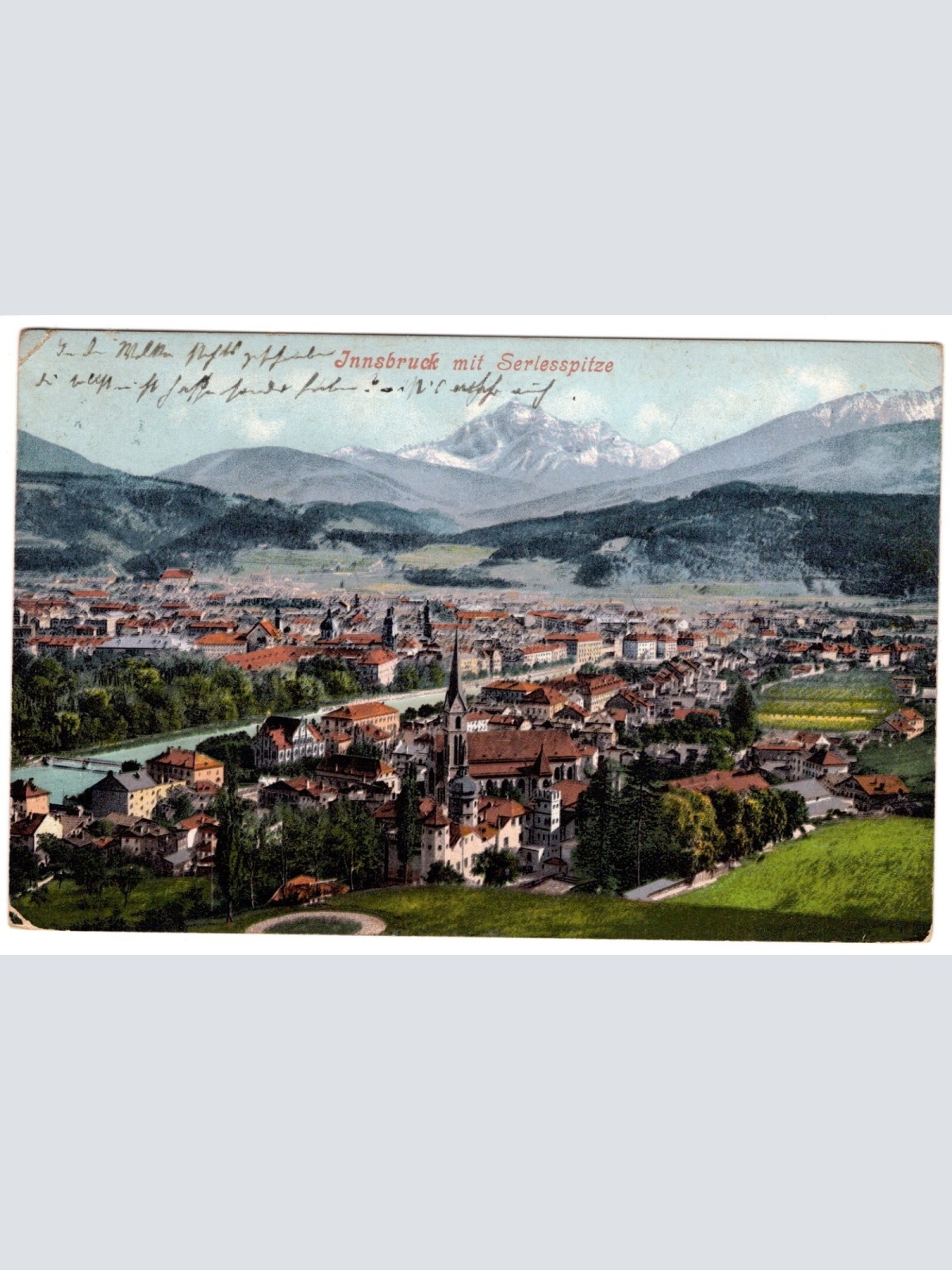 AK, Innsbruck mit Serlesspitze, Tirol, Ansichtskarte (S4821)