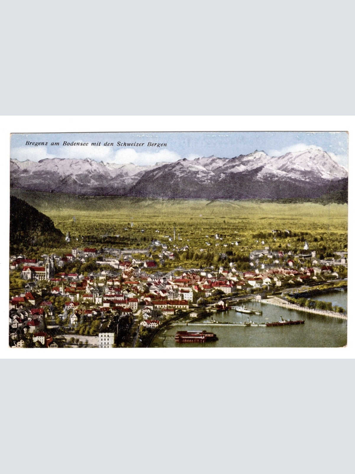AK, Bregenz am Bodensee mit den Schweizer Bergen, Ansichtskarte (S4916)