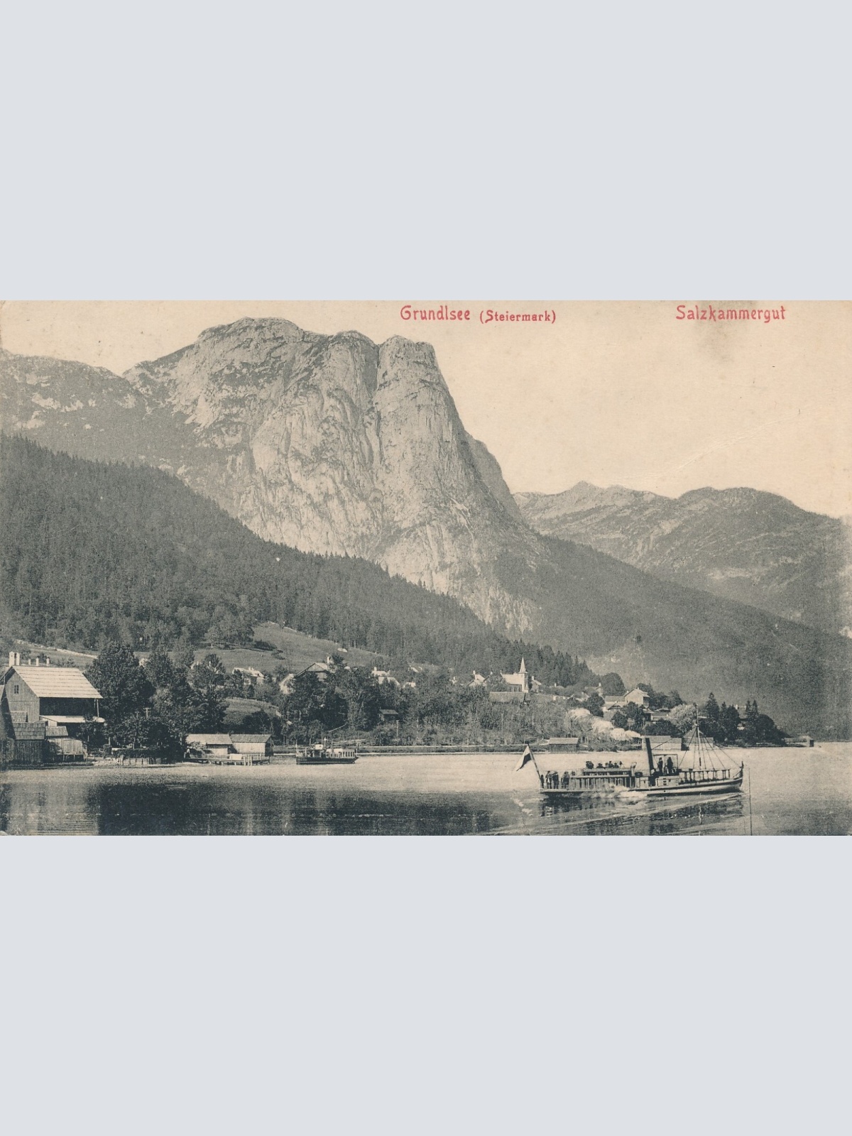 AK vom Grundlsee mit Dampfer Steiermark Ansichtskarte (14211)