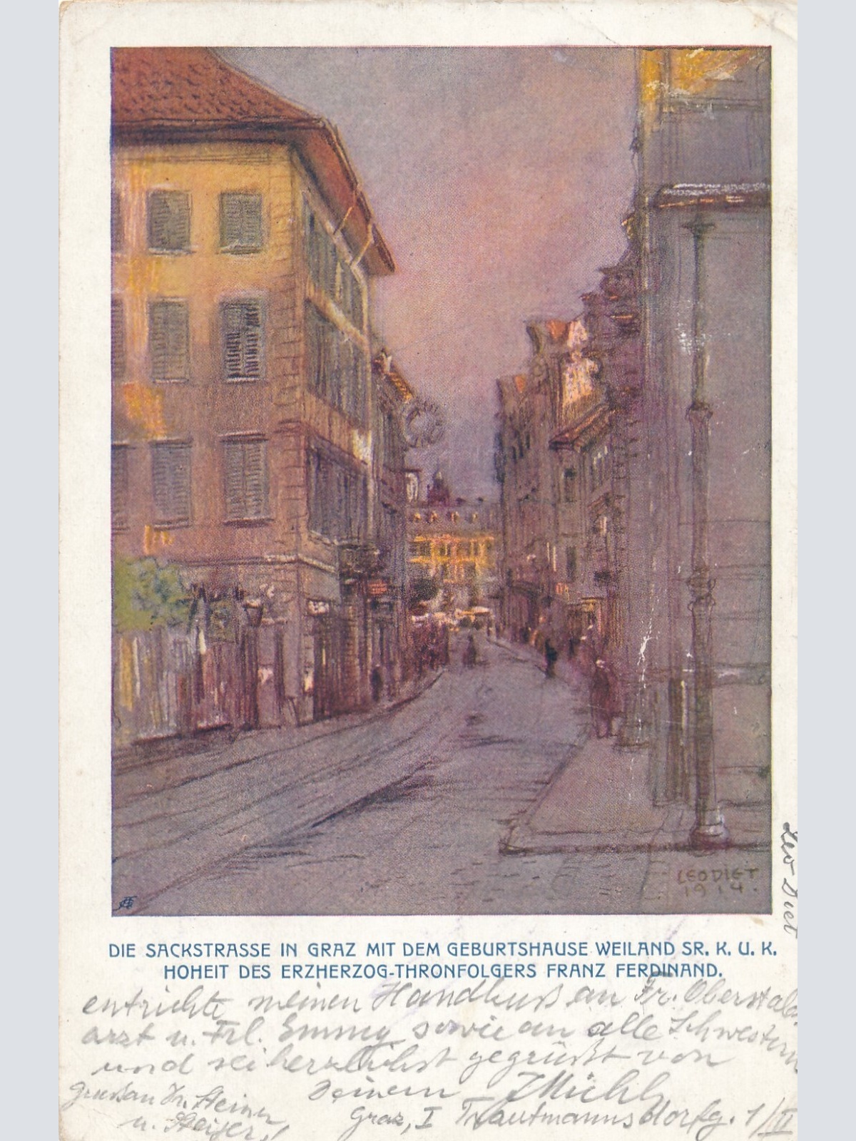 AK aus Graz die Sackstrasse Steiermark Ansichtskarte (14216)