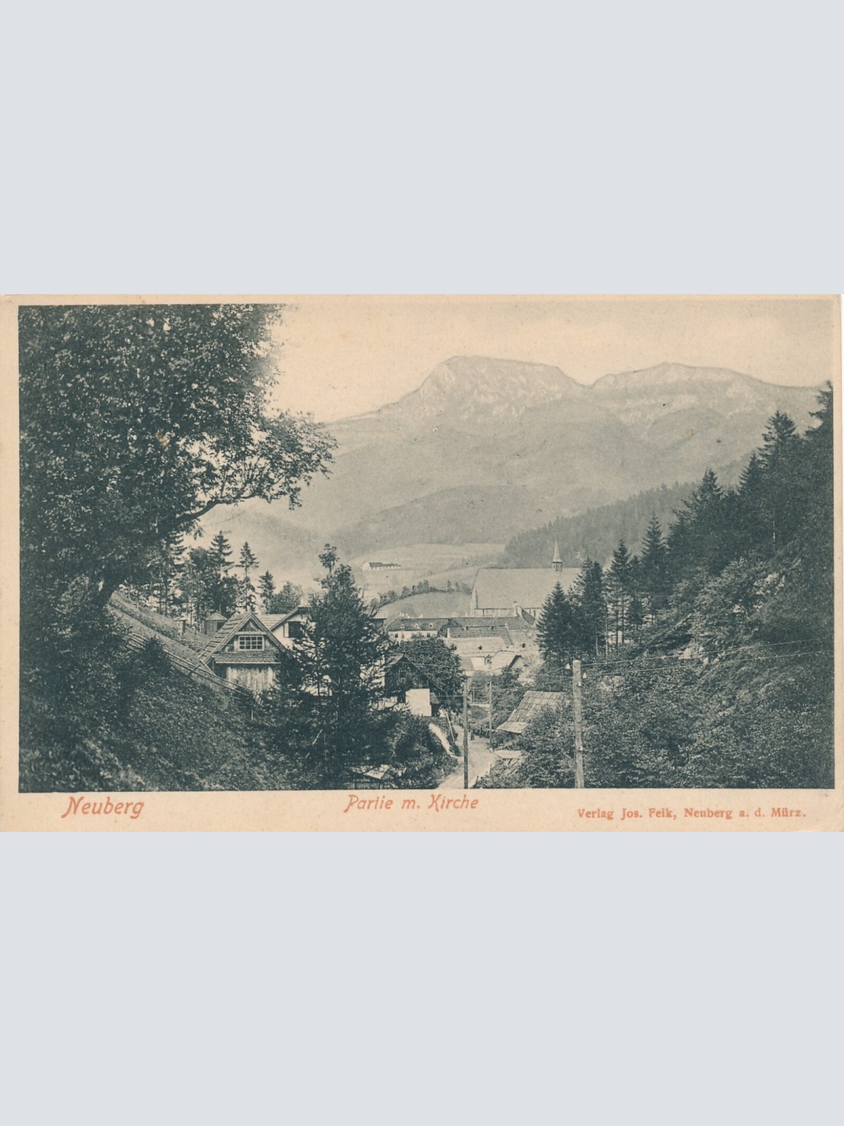 AK aus Neuberg Partie mit Kirche Steiermark Ansichtskarte (14228)