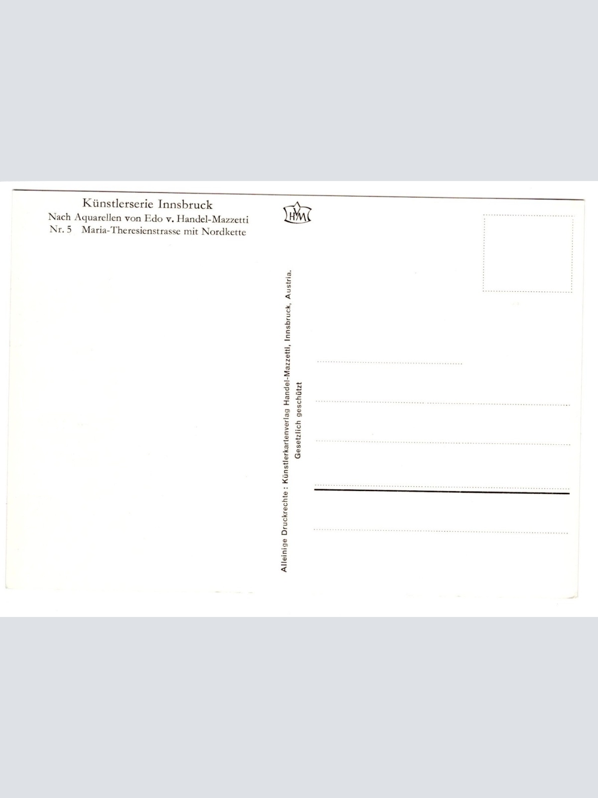 Künstler-AK, Innsbruck, Handel-Mazzetti, Nr. 5 Maria-Theresienstraße mit (S5023)