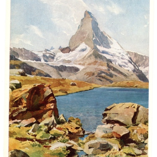 Künstler-AK, Handel-Mazzetti, Zermatt, Nr. 6 Stellisee mit Matterhorn (S5034)