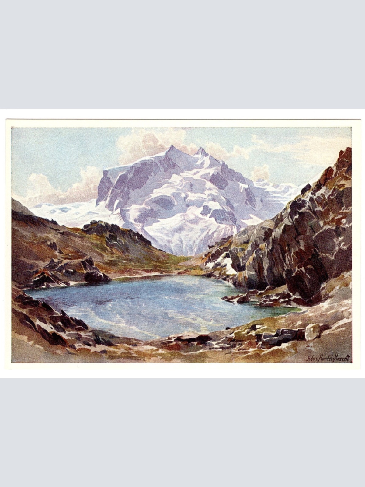 Künstler-AK, Handel-Mazzetti, Zermatt, Nr. 15 Monte Rosa mit kleinem Rif (S5035)