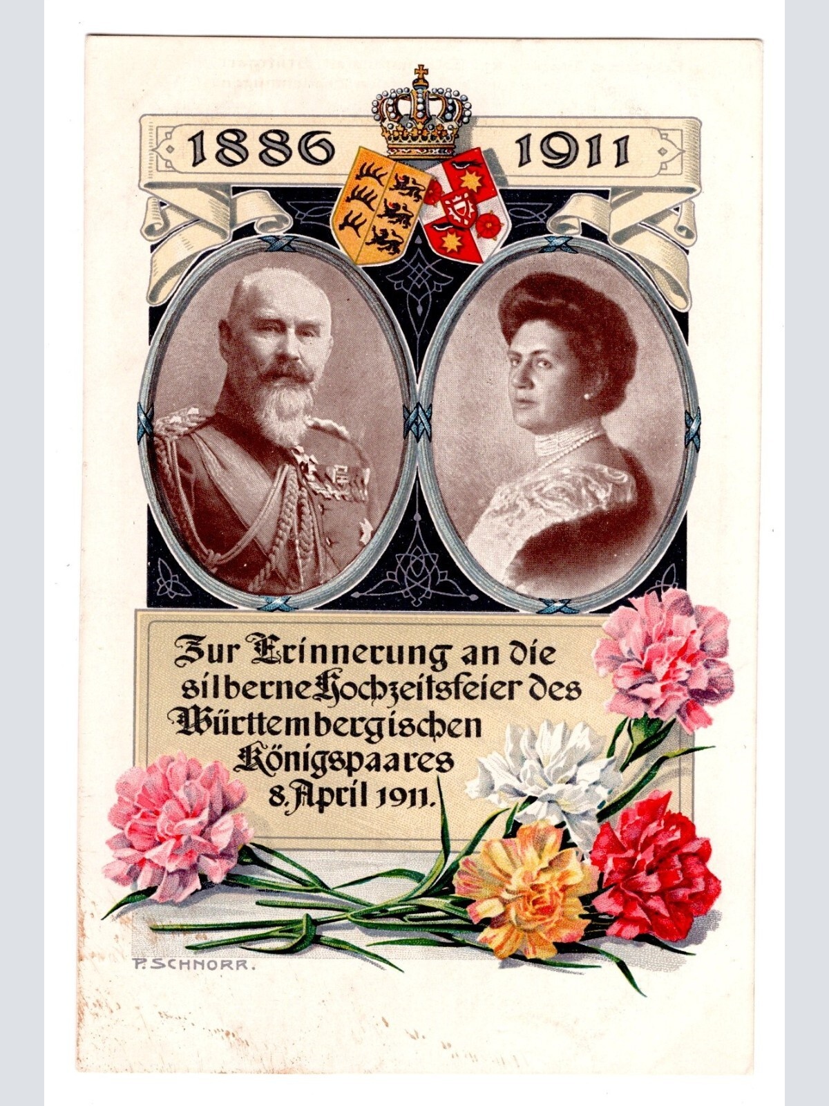 AK, Siberne Hochzeitsfeier, Königspaares 8. 4. 1911 , Ansichtskarte (S5068)