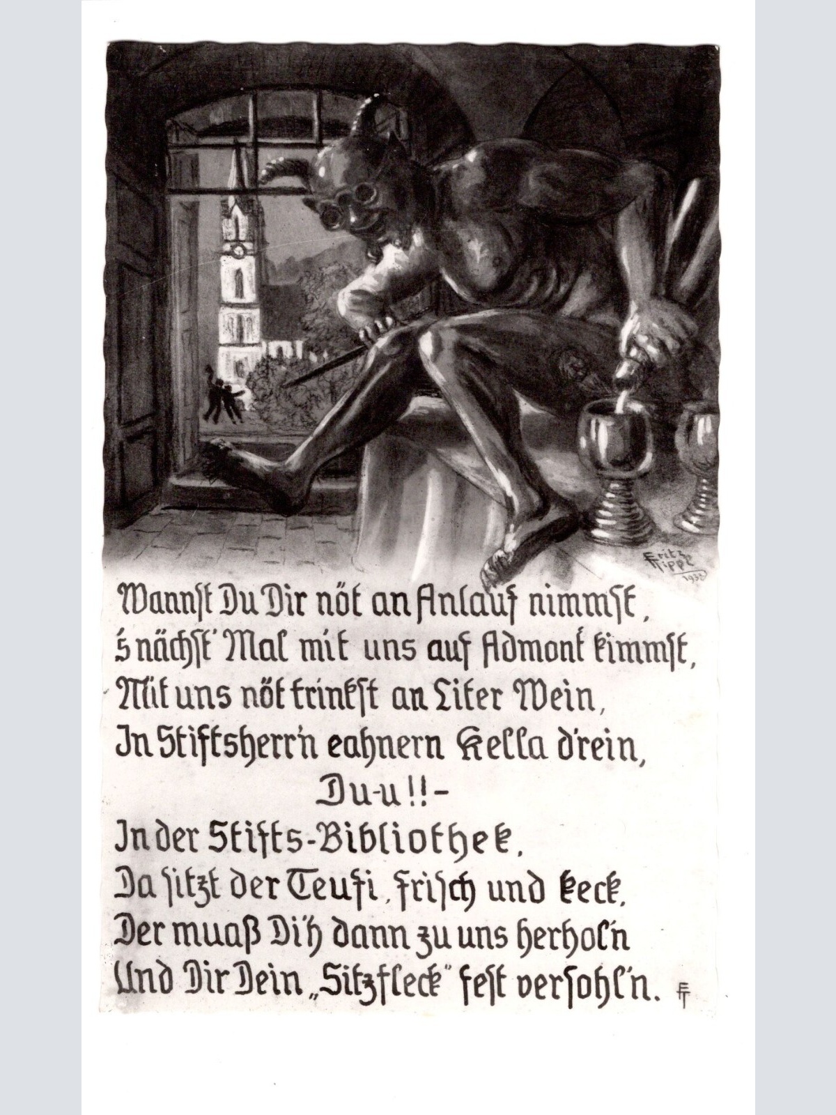 AK, Wannst du dir nöt an Anlauf nimmst, 's nächste Mal  , Ansichtskarte (S5069)