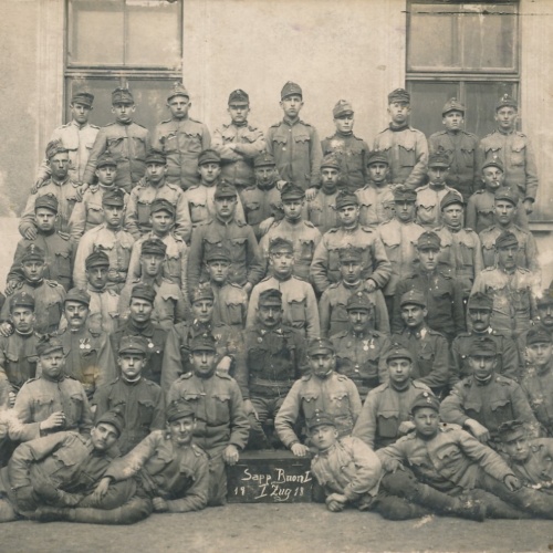 AK Sapp Baon I I Zug 1918 Manschaftsfoto Ansichtskarte (14021)