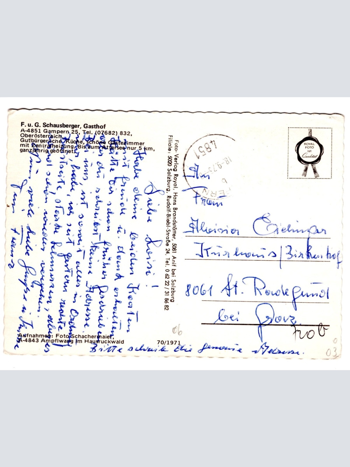 AK, Gampern, Schausberger Gasthof, Oberösterreich, Ansichtskarte (S5207)