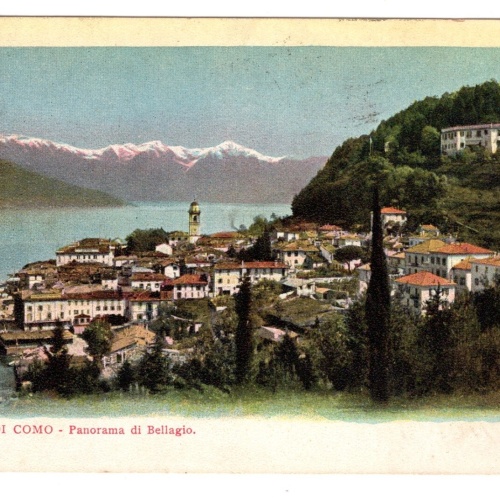 AK, Lago di Como, Panorama di Bellagio, Italien, Ansichtskarte (S5235)