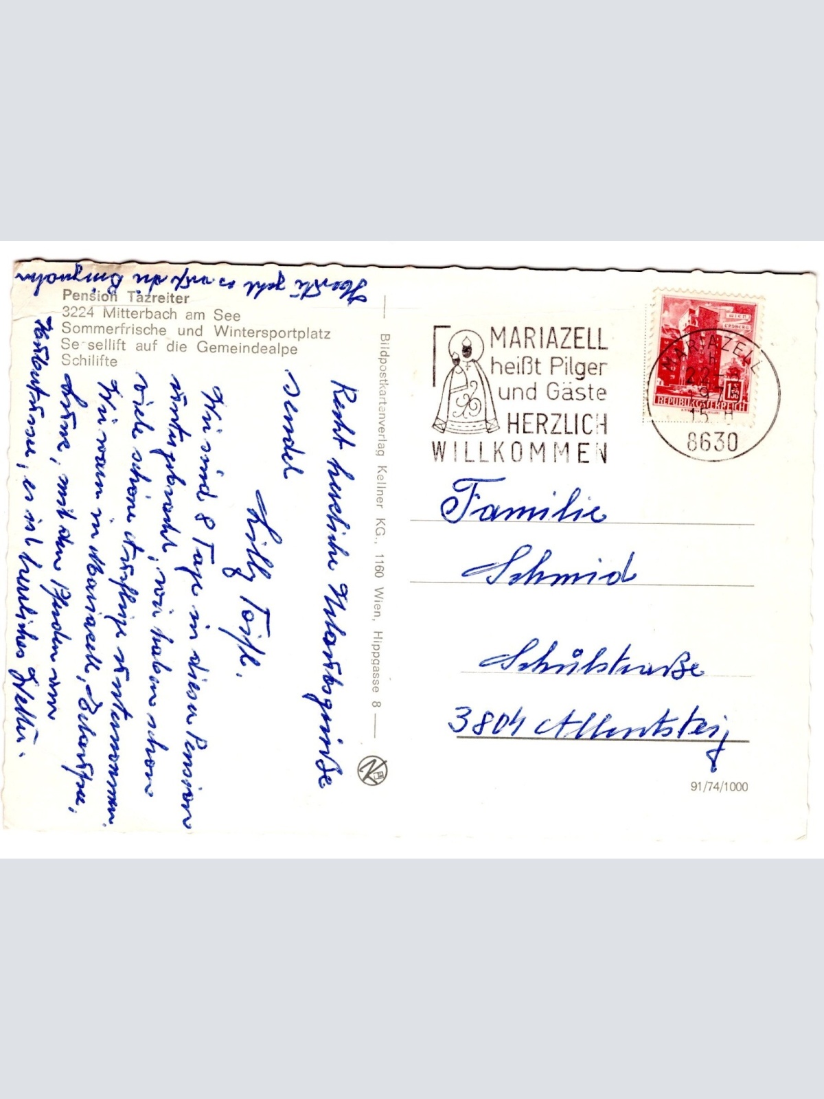 AK, Pension Tazreiter, Mitterbach am See, Niederösterreich Ansichtskarte (S5305)