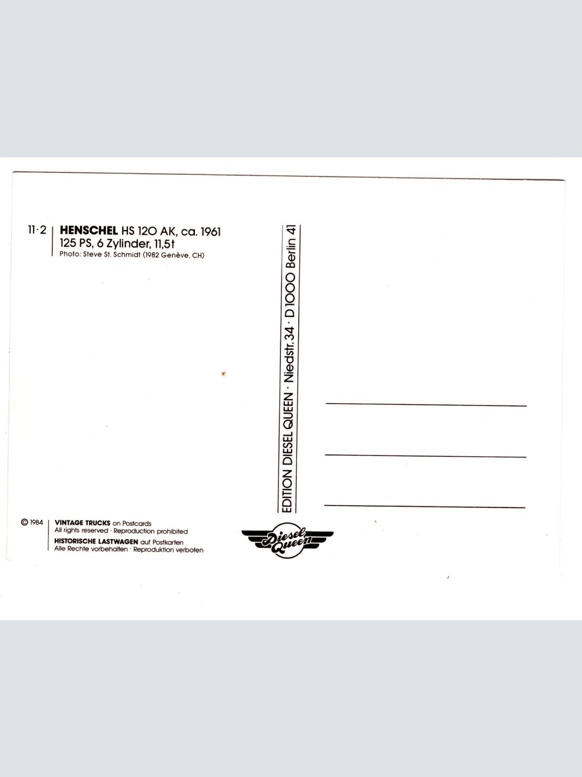AK, LKW Henschel HS 120 AK, Ansichtskarte (S5311)