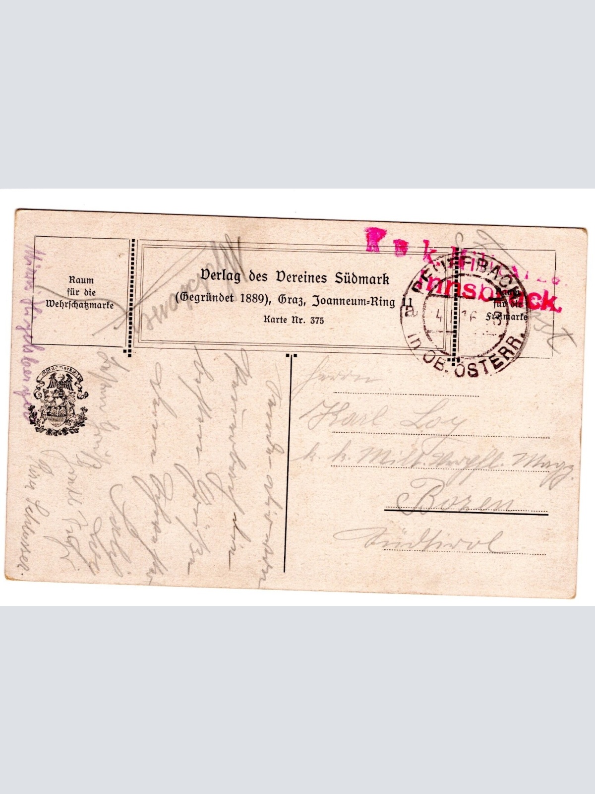 AK, Den Söhnen einer Großen Zeit Karte Nr. 375, Ansichtskarte (S5327)