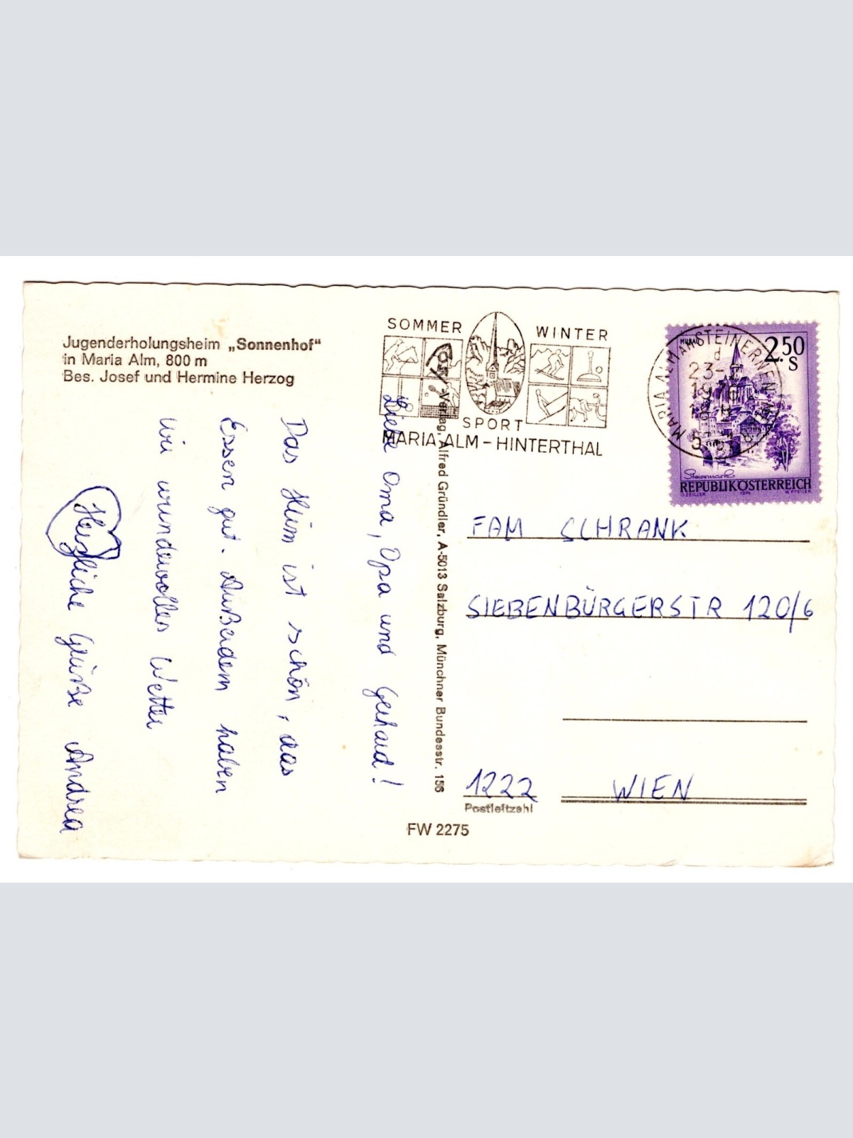 AK, Maria Alm, Sonnenhof, Salzburg, Ansichtskarte (S5346)