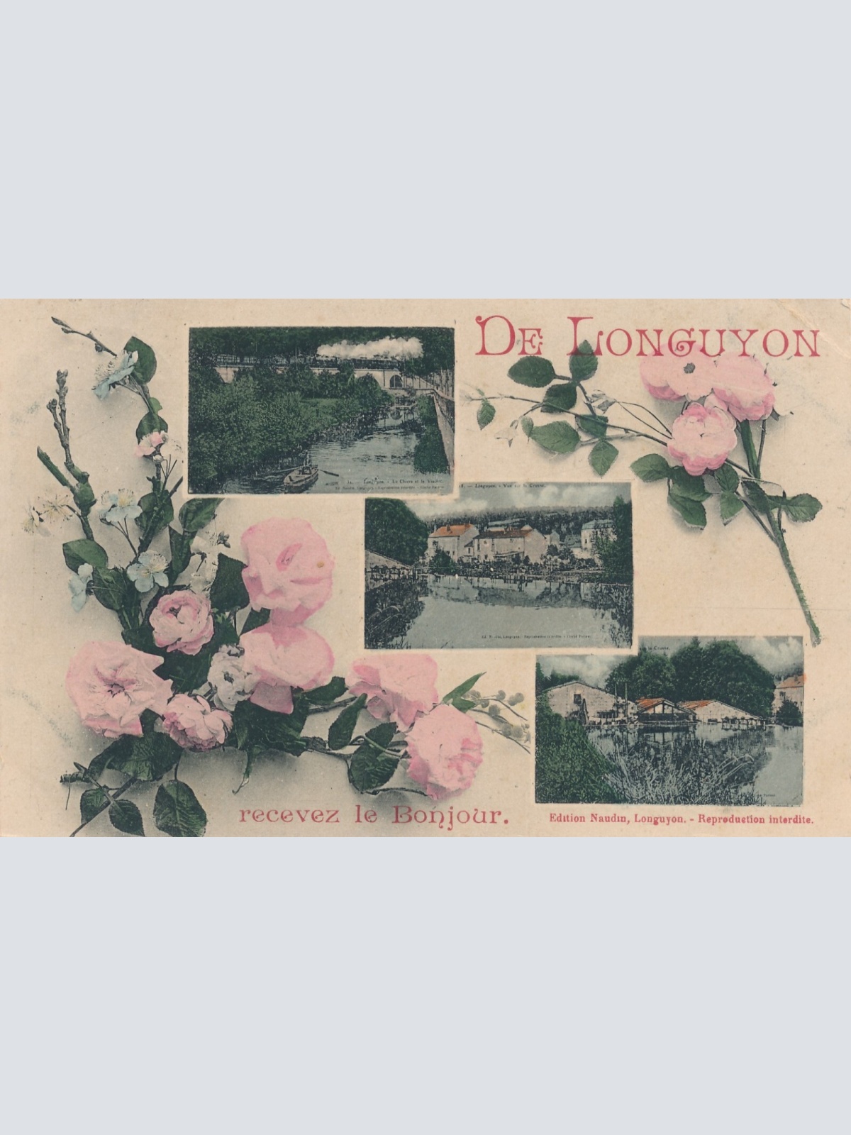 AK aus Longuyon recevez le Bonjour Frankreich Ansichtskarte (14100)