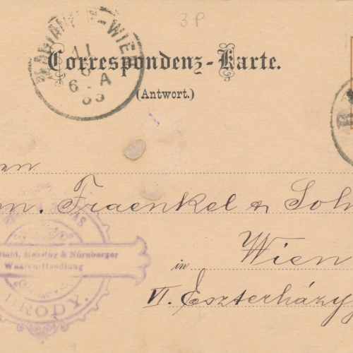 2 Kreuzer Ganzsachen - Karte 1883 aus Brod (14326)
