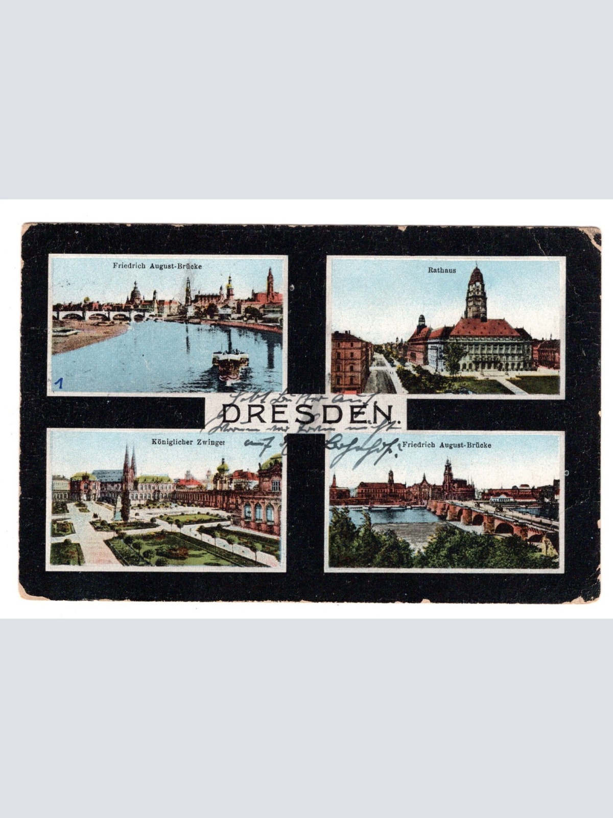 AK, Dresden, Sachsen, Rathaus, Friedrich August-Brücke, Ansichtskarte (S5447)