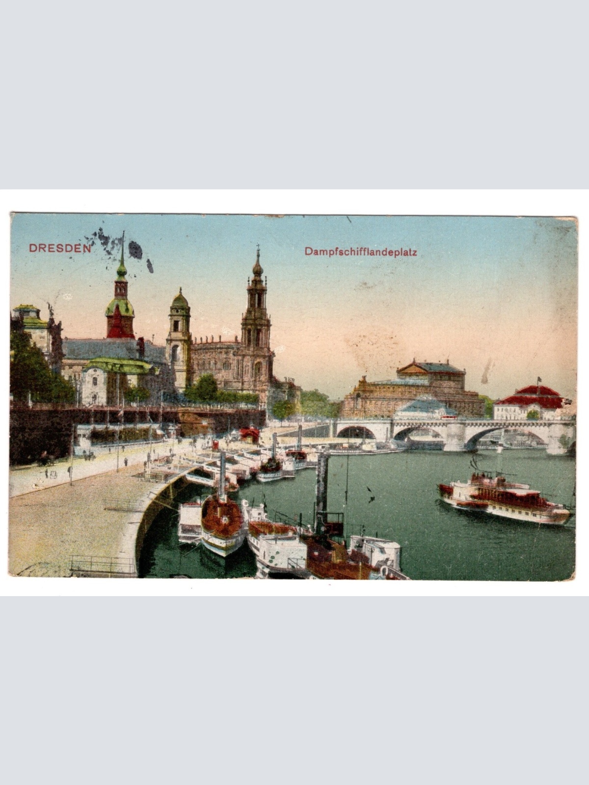 AK, Dresden, Sachsen, Dampfschifflandeplatz, Ansichtskarte (S5462)