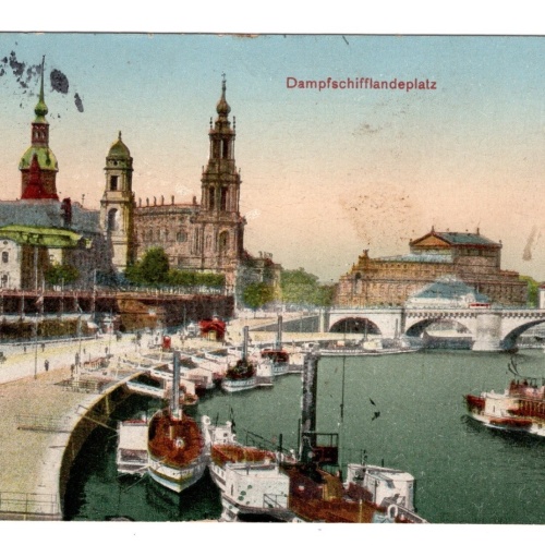 AK, Dresden, Sachsen, Dampfschifflandeplatz, Ansichtskarte (S5462)